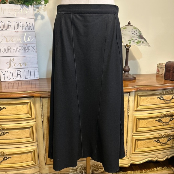 Harve Benard Black Wool Mix 2 PC SET Blazer & Long Paneled Midi Skirt - Picture 14 of 16